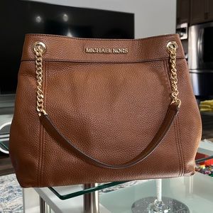 Michael Kors Tote Jet Set Chain Pebbled Purse Shoulder Bag